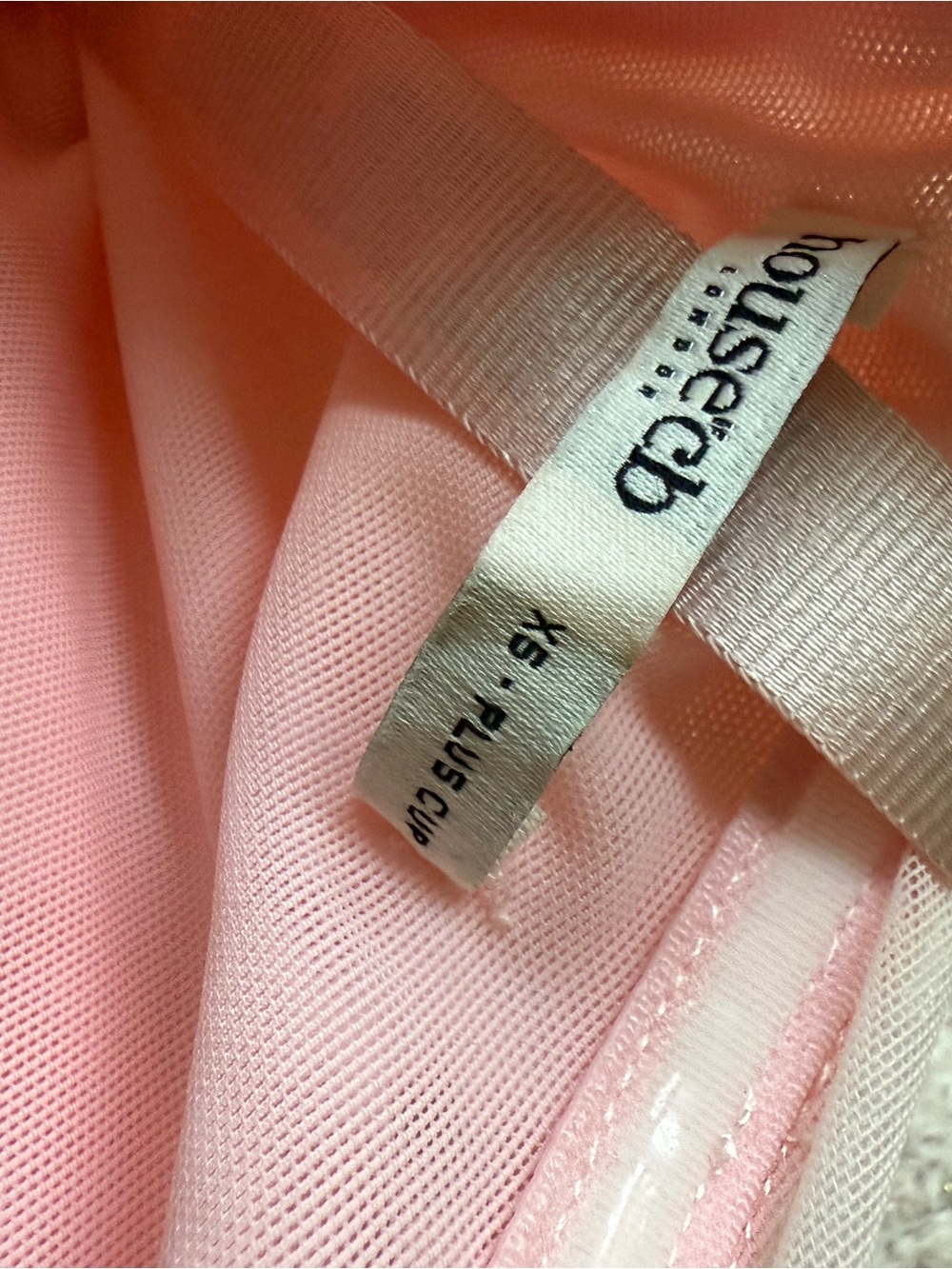 House of CB Pale Pink Satin Ribbon Detail Dress - Picture 3 of 4